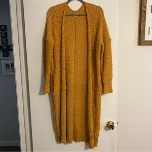 Mustard Blushing Heart Cardigan